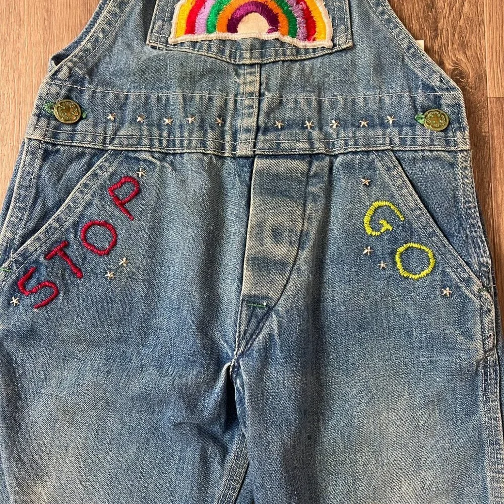 Vintage OshKosh Rainbow Disney Mickey Overalls